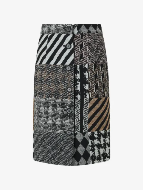 Moschino falda midi con diseño patchwork y botones