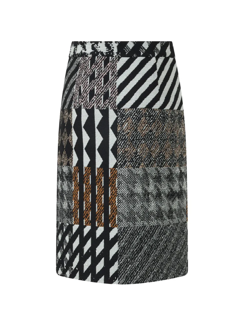 Moschino Midi-rok met patchwork en knopen Zwart