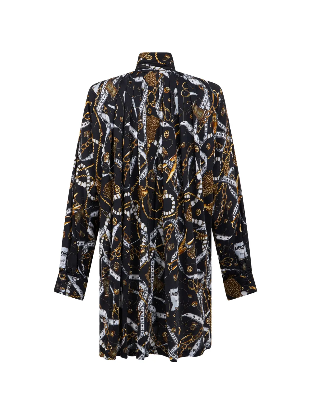 Moschino Mini-jurk met bloemenprint en hoge hals Zwart