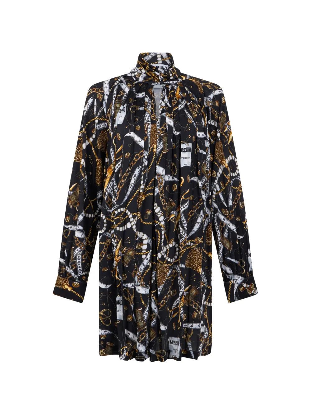 Moschino graphic-print high-neck mini dress - Schwarz