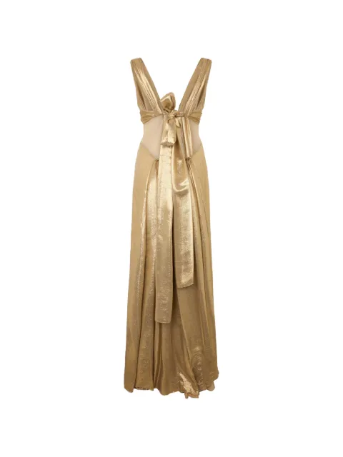 Alberta Ferretti vestido largo sin mangas con detalle de nudo