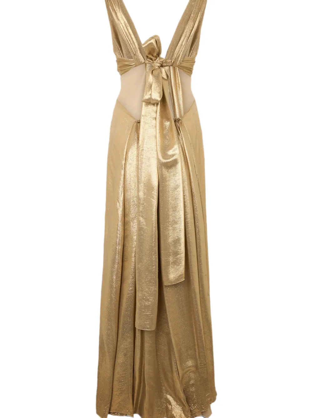 Alberta Ferretti Mouwloze maxi-jurk met geknoopt detail Goud