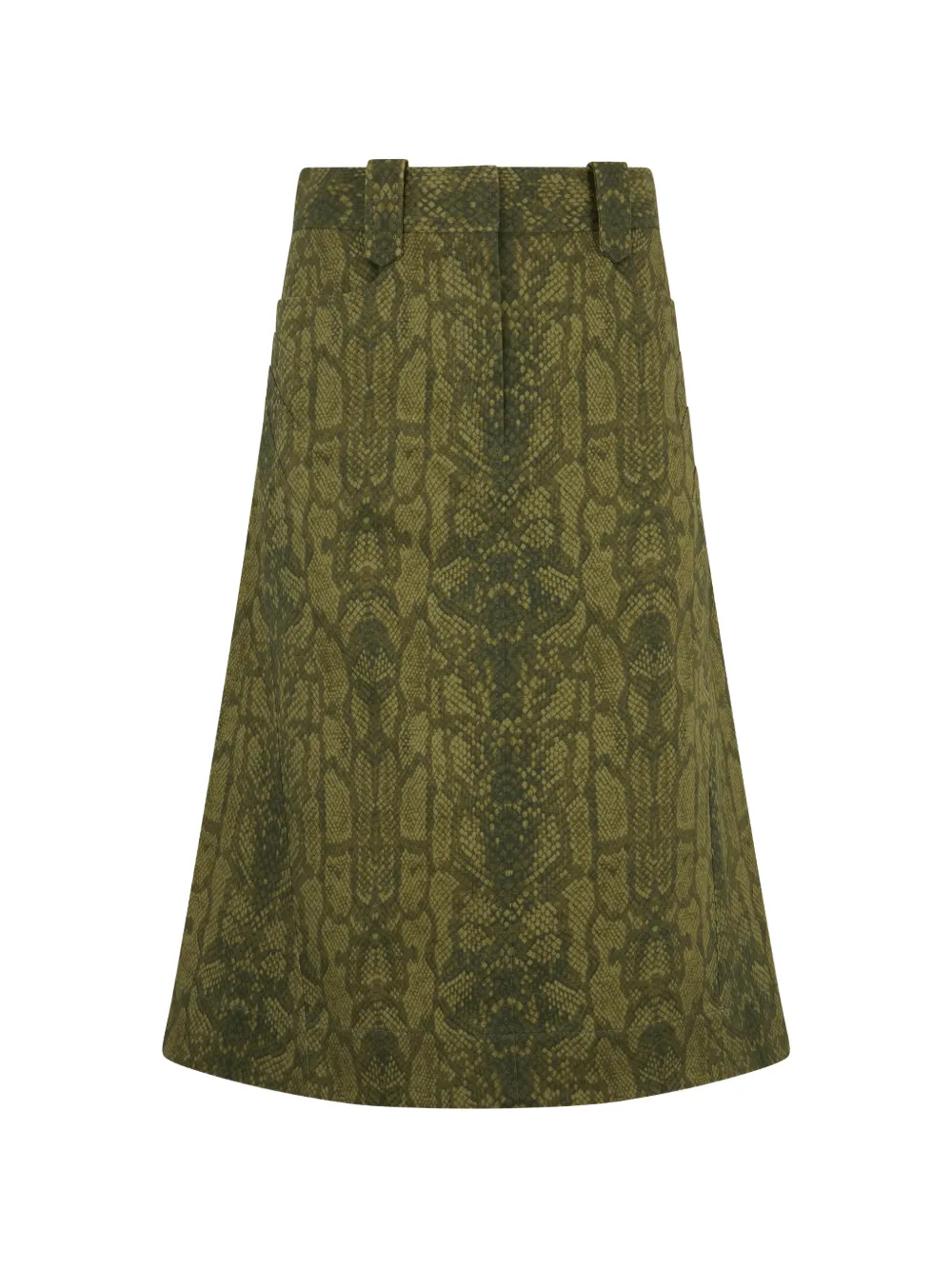 Alberta Ferretti snake-print A-line skirt - Green