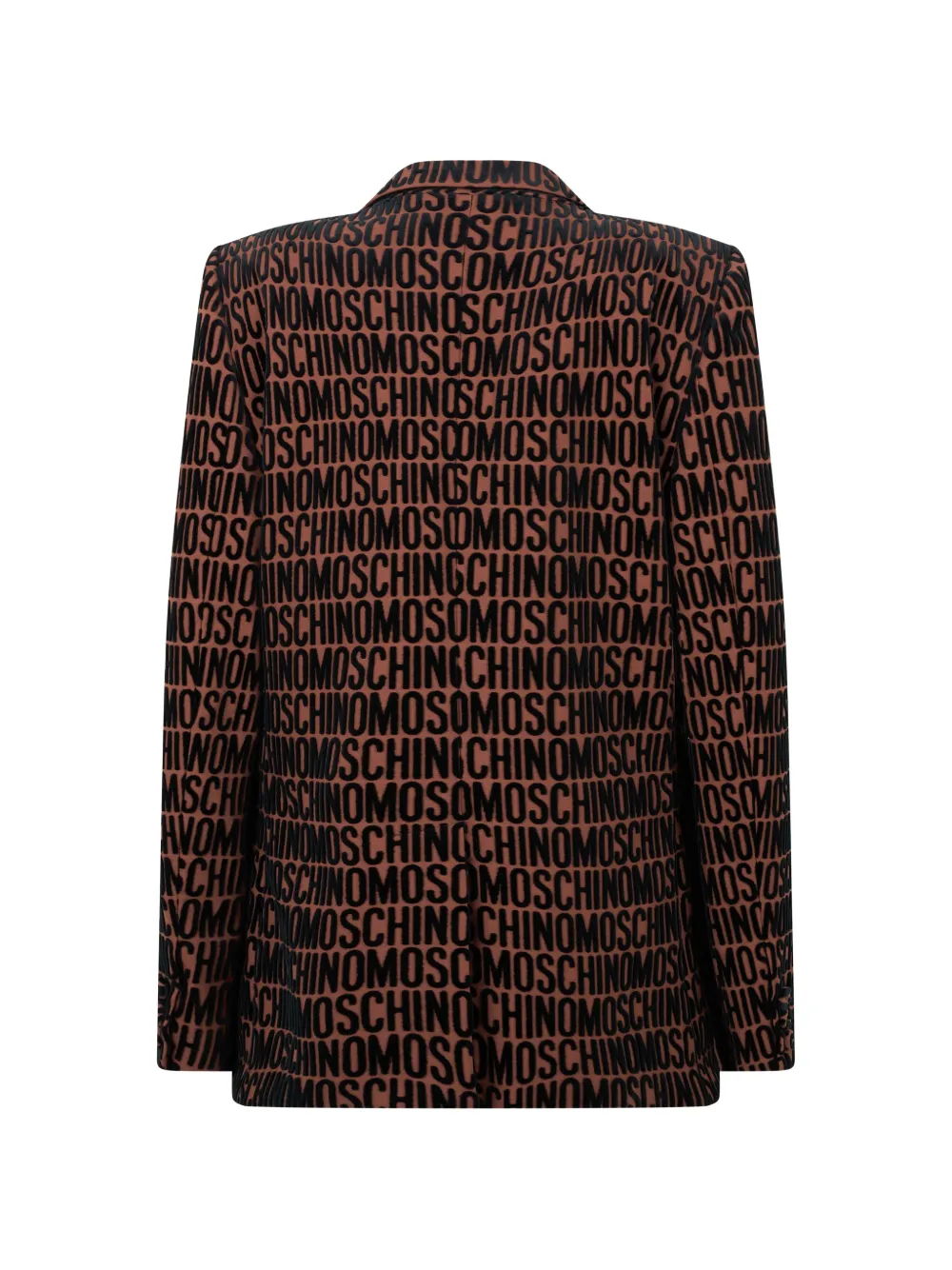 Moschino Blazer met enkele rij knopen en logo-patroon Bruin