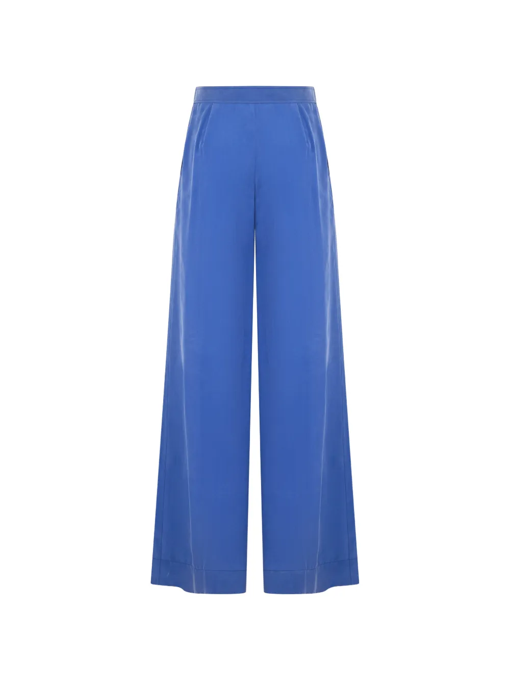 Alberta Ferretti Zijden high waist plooibroek Blauw