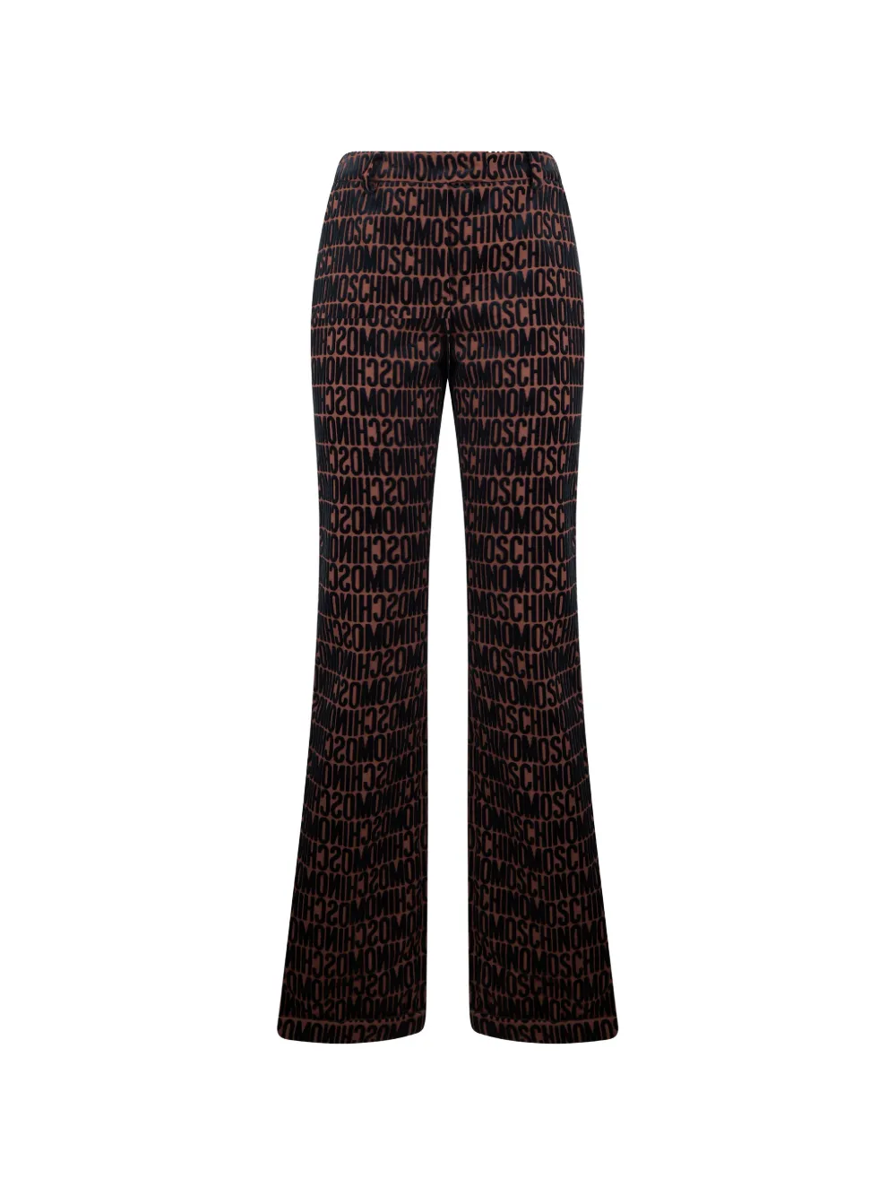 Moschino logo-print flared trousers - Marrone