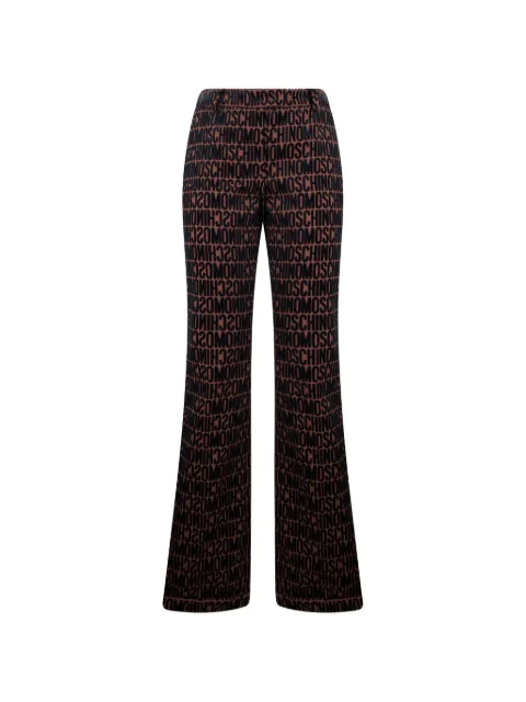 Moschino logo-print flared trousers