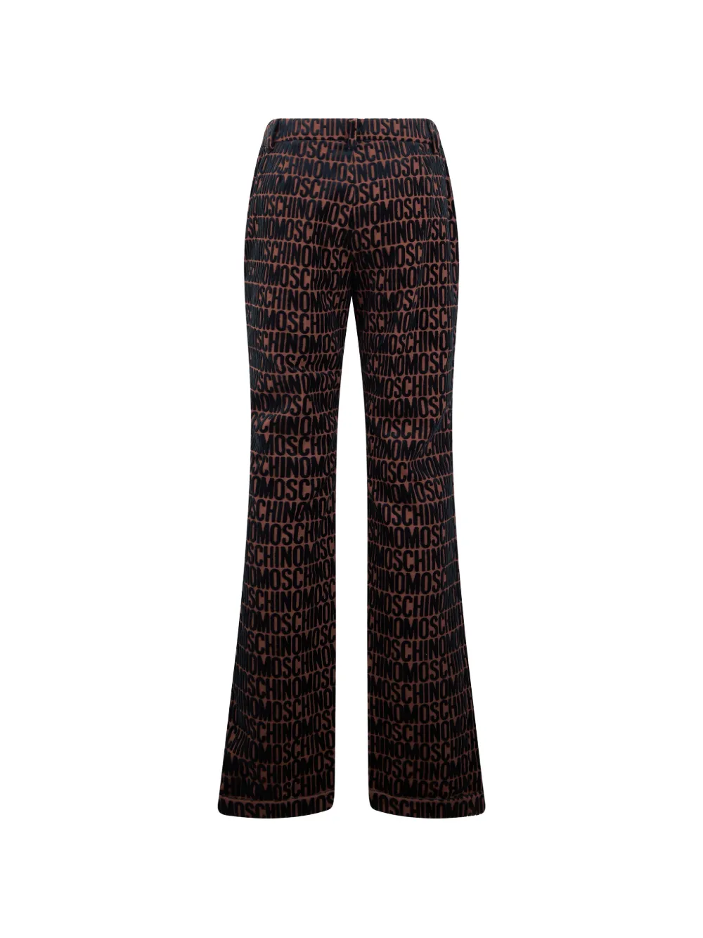 Moschino Flared broek met logoprint Bruin