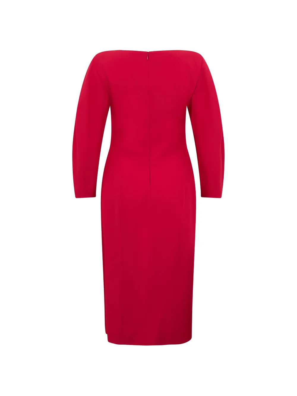 Alberta Ferretti Midi-jurk met V-hals Rood