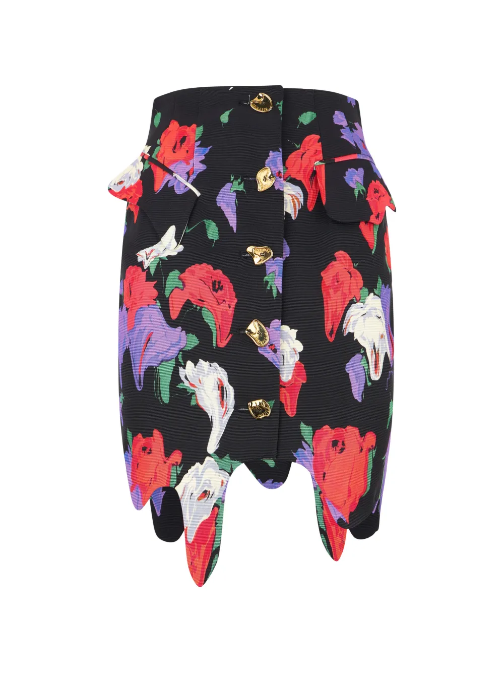 Moschino floral-print asymmetrical skirt - Nero