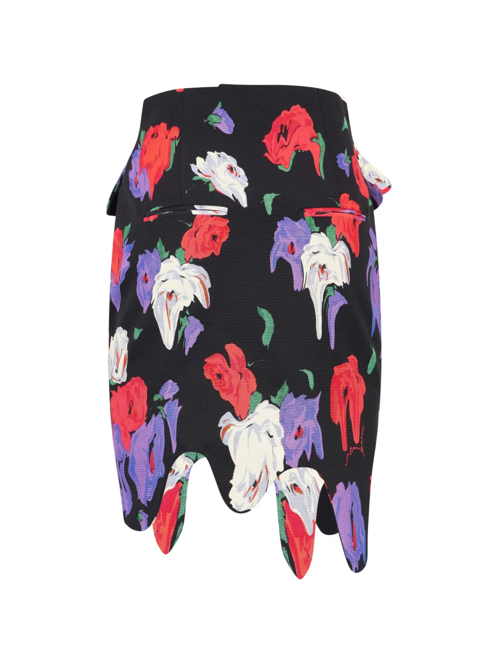 Moschino Assymetrische rok met bloemenprint Zwart
