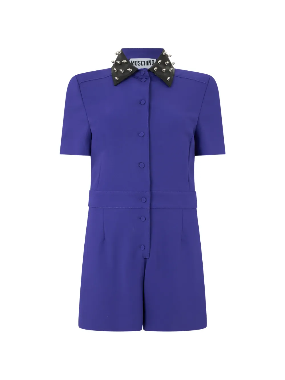 Moschino stud-embellished collar playsuit - Blu
