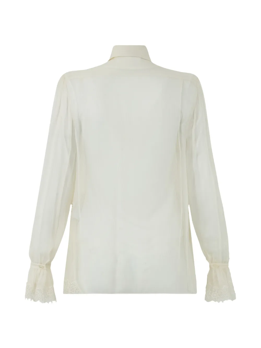 Alberta Ferretti Zijden blouse met hoge hals Wit