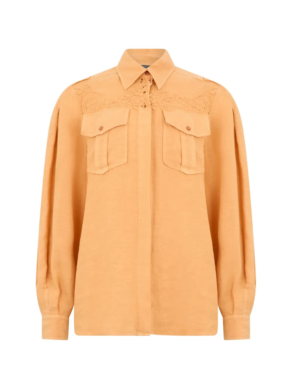 Alberta Ferretti lace-detail pocket shirt - Arancione