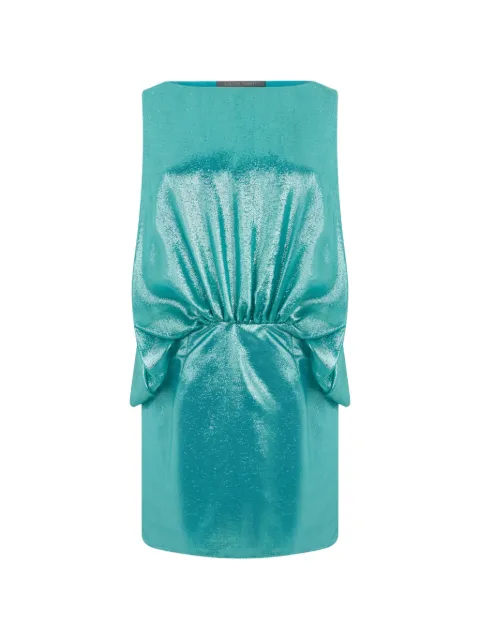 Alberta Ferretti vestido corto fruncido sin mangas