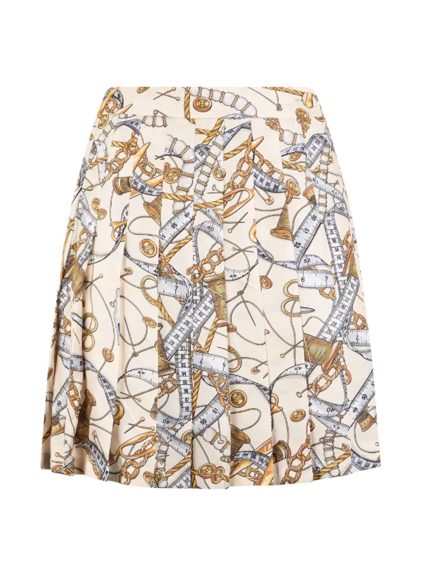 Moschino Graphic-pattern Midi Skirt in Neutrals