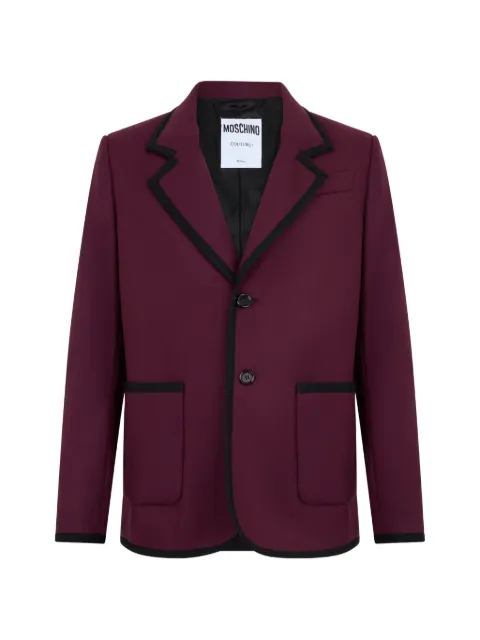Moschino contrast-trim notched-collar blazer