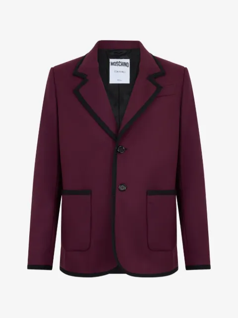 Moschino contrast-trim notched-collar blazer