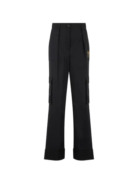 Moschino logo-patch cargo-pockets flared trousers
