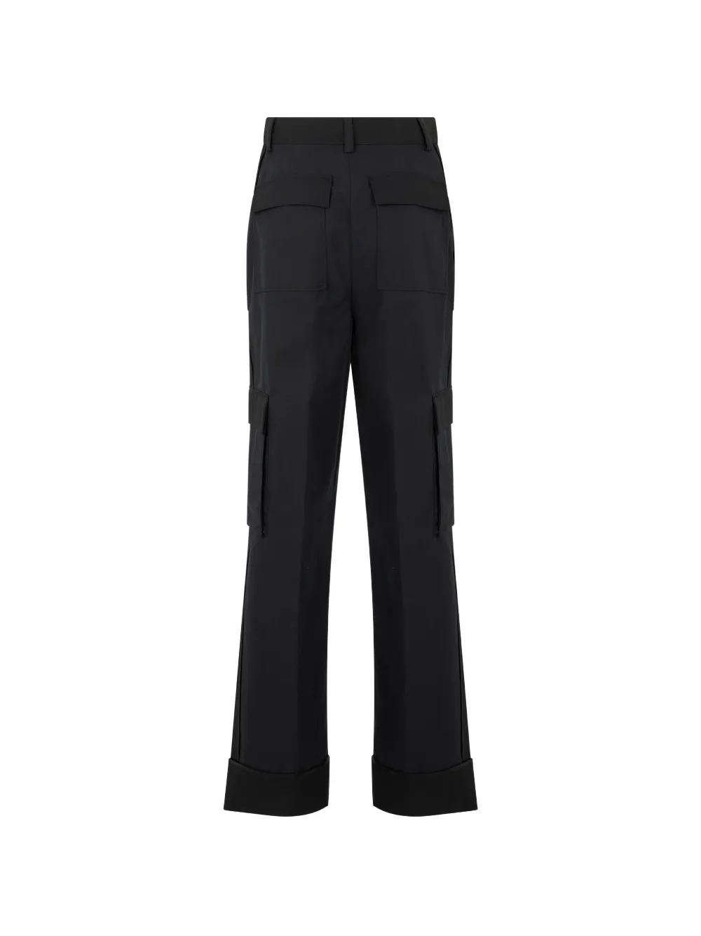 Moschino Flared cargo broek met logopatch Zwart