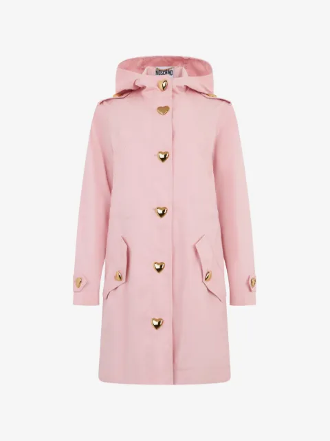 Moschino heart-button hooded parka coat