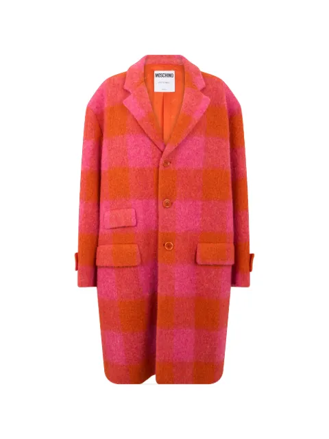 Moschino check-pattern long-sleeve coat