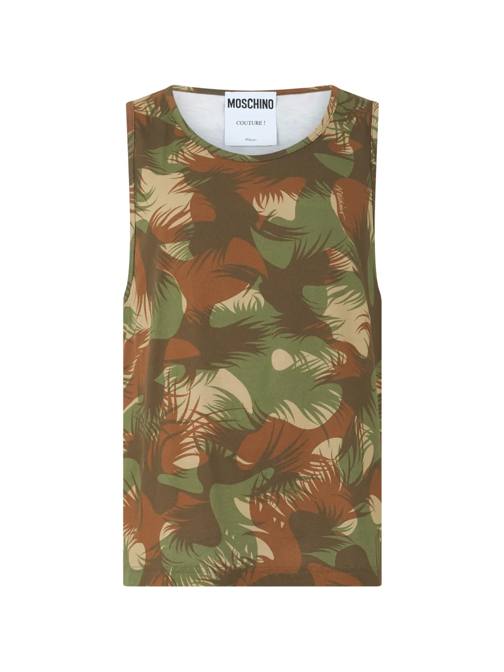 Moschino camouflage-print sleeveless top - Grün