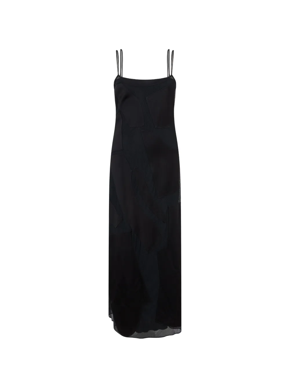 Moschino patchwork mesh-panelled maxi dress - Schwarz