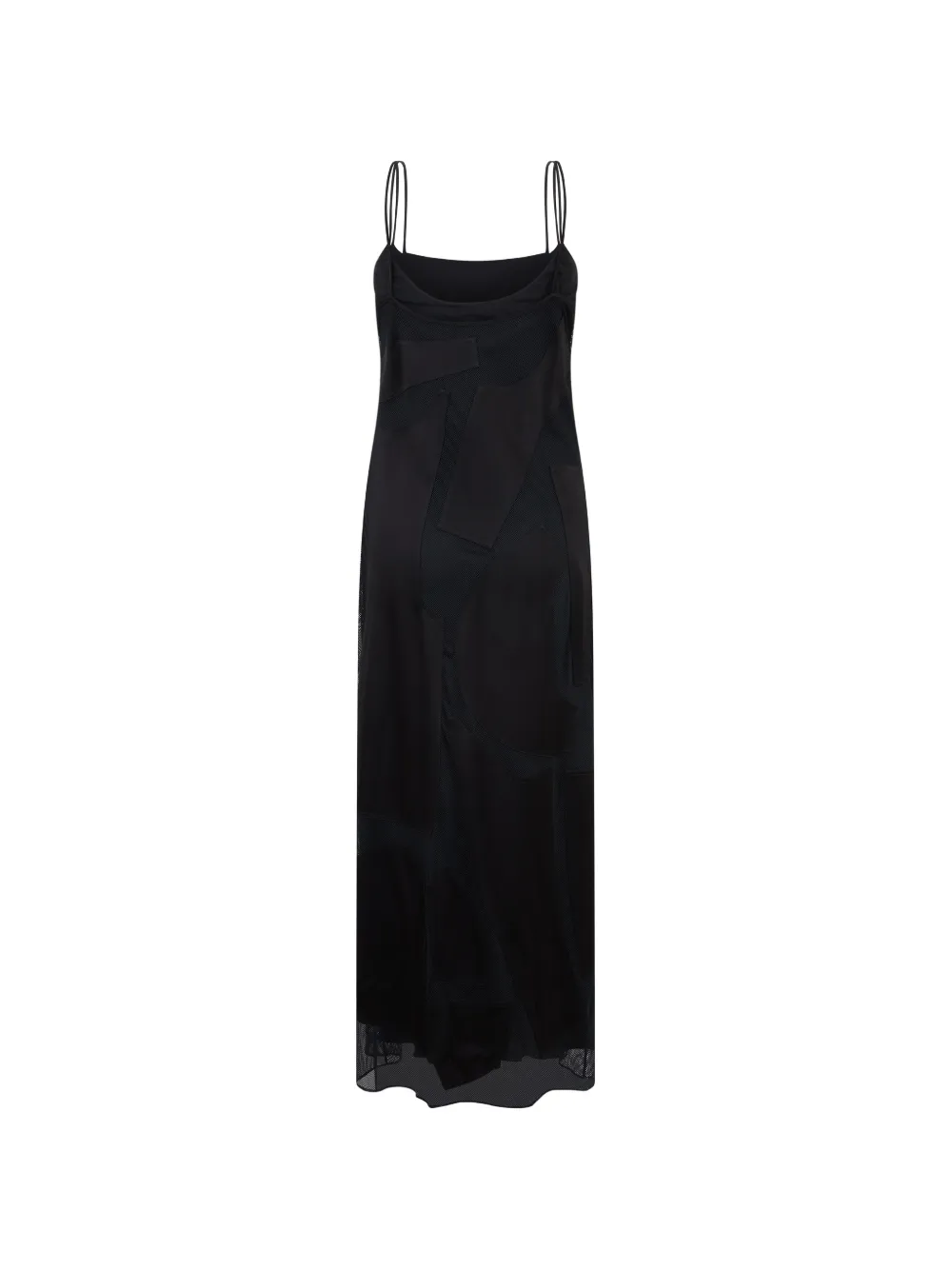 Moschino Maxi-jurk met patchwork en mesh vlakken Zwart