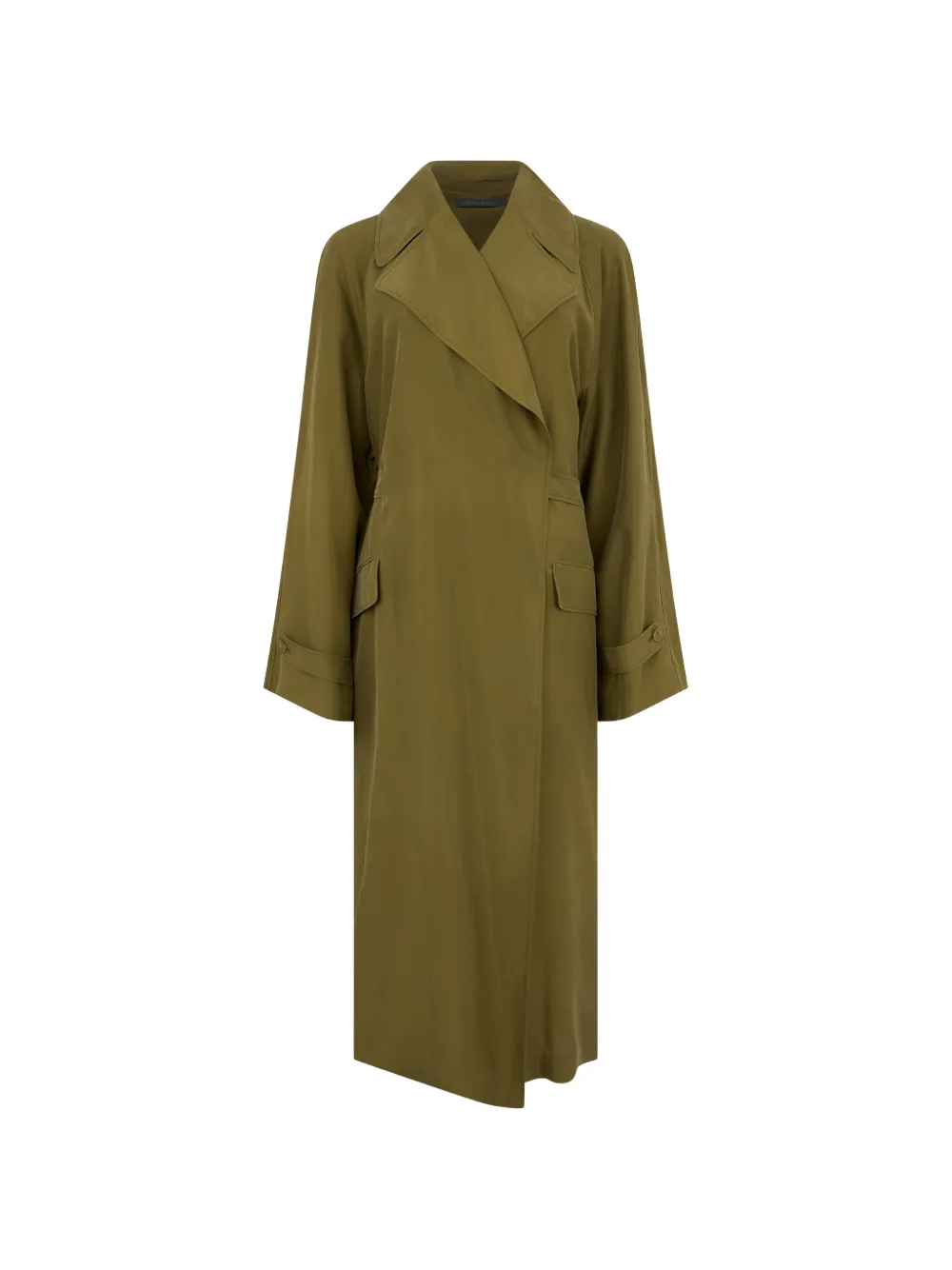 Alberta Ferretti silk wrap trench coat - Verde