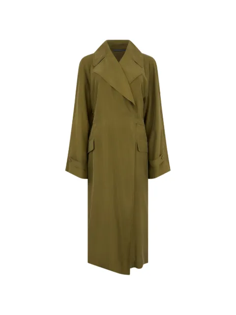 Alberta Ferretti gabardina cruzada de seda