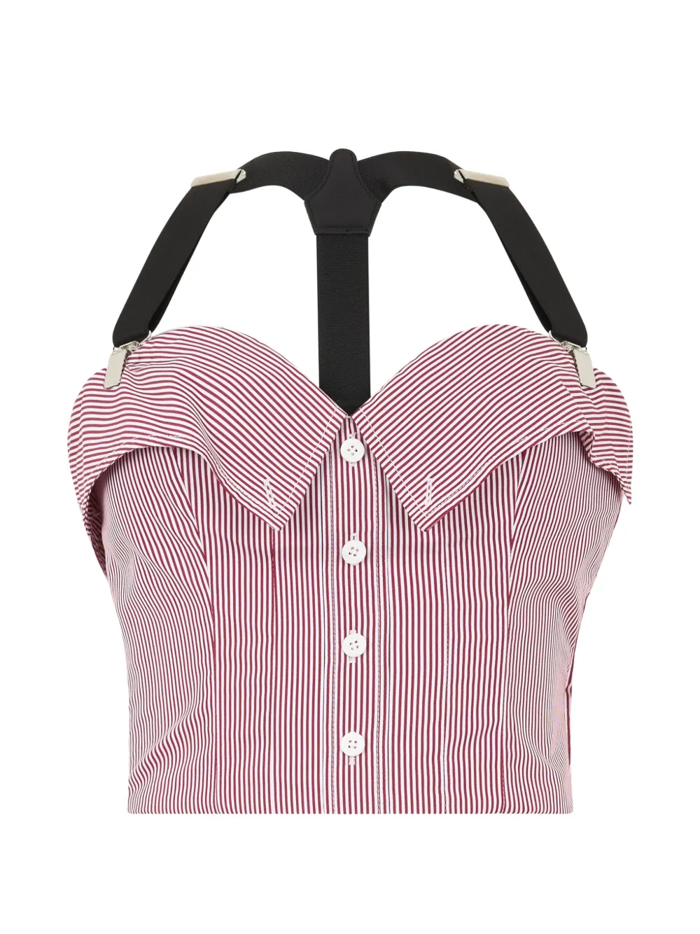Moschino striped corset top - Rosso