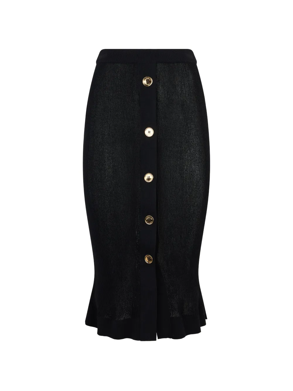 Moschino button-up ribbed maxi skirt - Nero