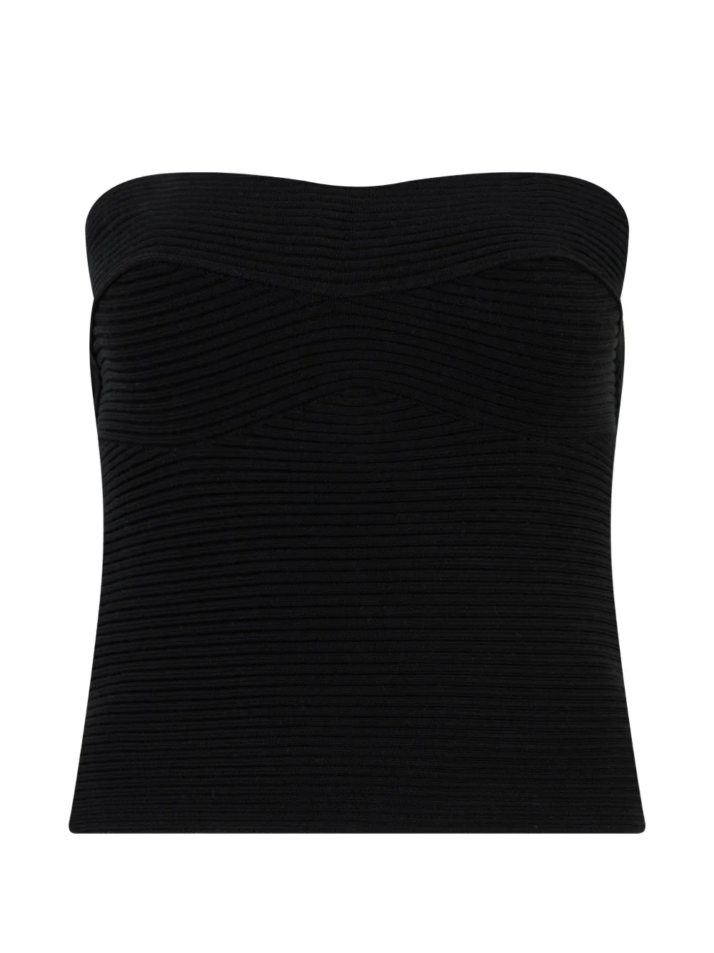 Alberta Ferretti ribbed-knit tube top - Nero