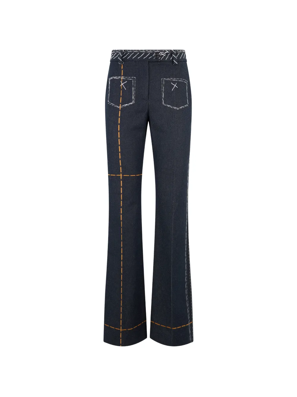 Moschino contrast-stitch flared jeans - Blu