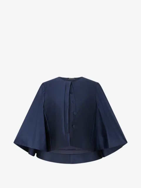 Alberta Ferretti wide-sleeve cropped cape