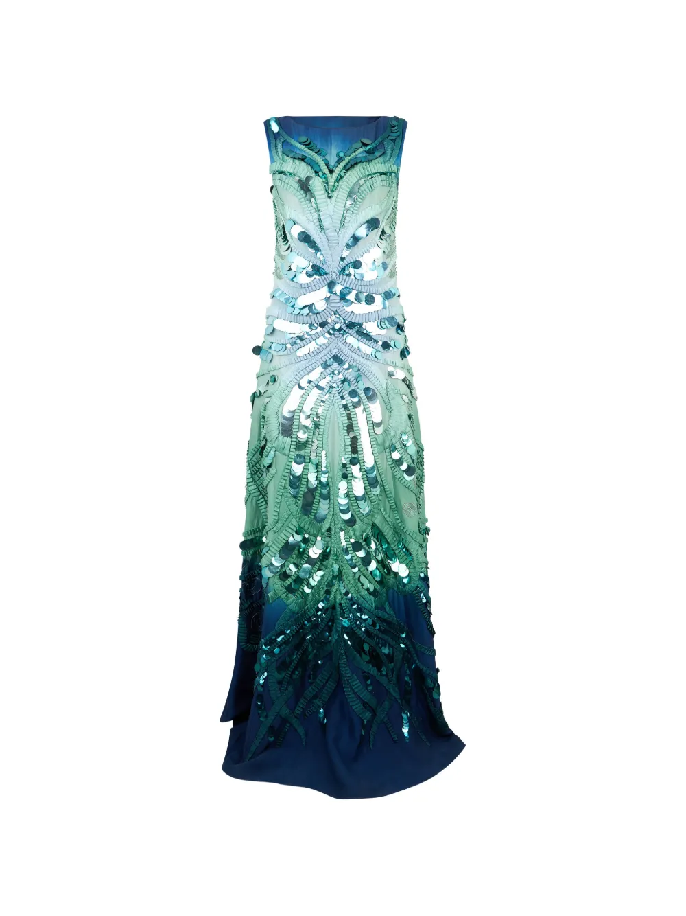 Alberta Ferretti sequin-embellished silk maxi dress - Blu