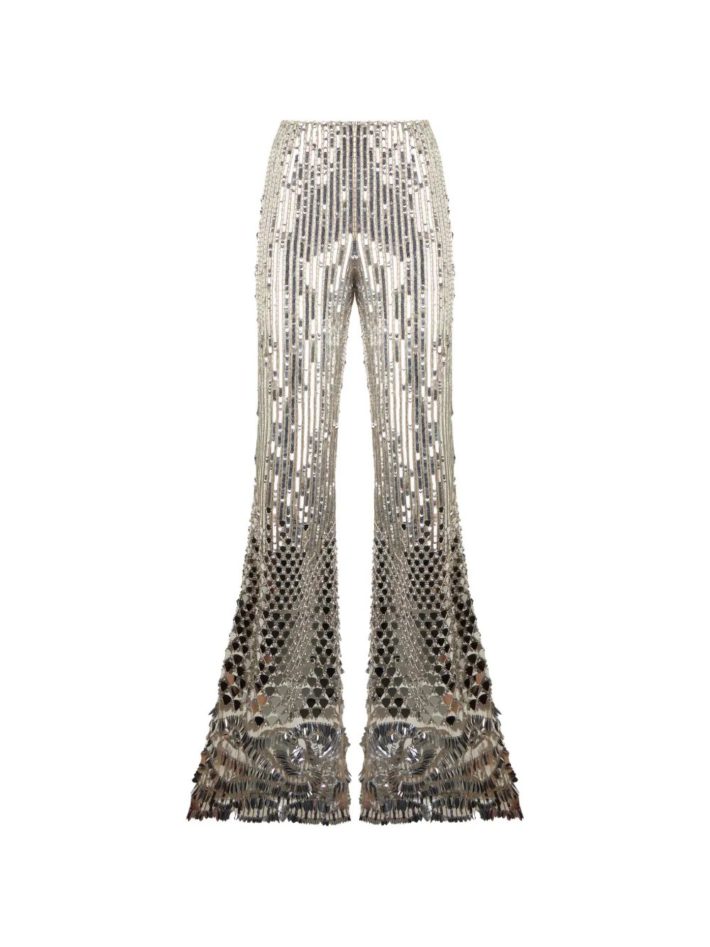 Alberta Ferretti sequin-embellished flared trousers - Silver