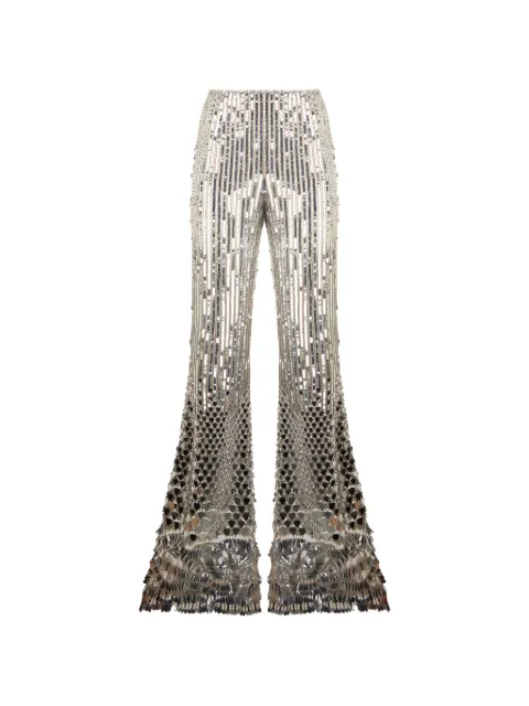 Alberta Ferretti pantalones acampanados y bordados con lentejuelas