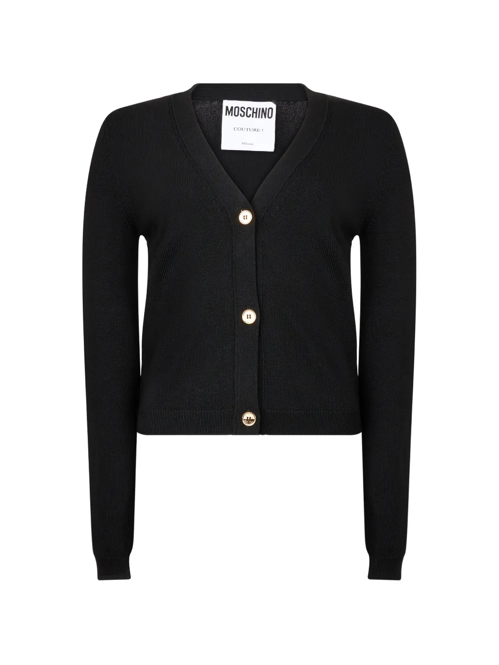 Moschino button-up V-neck cardigan - Schwarz