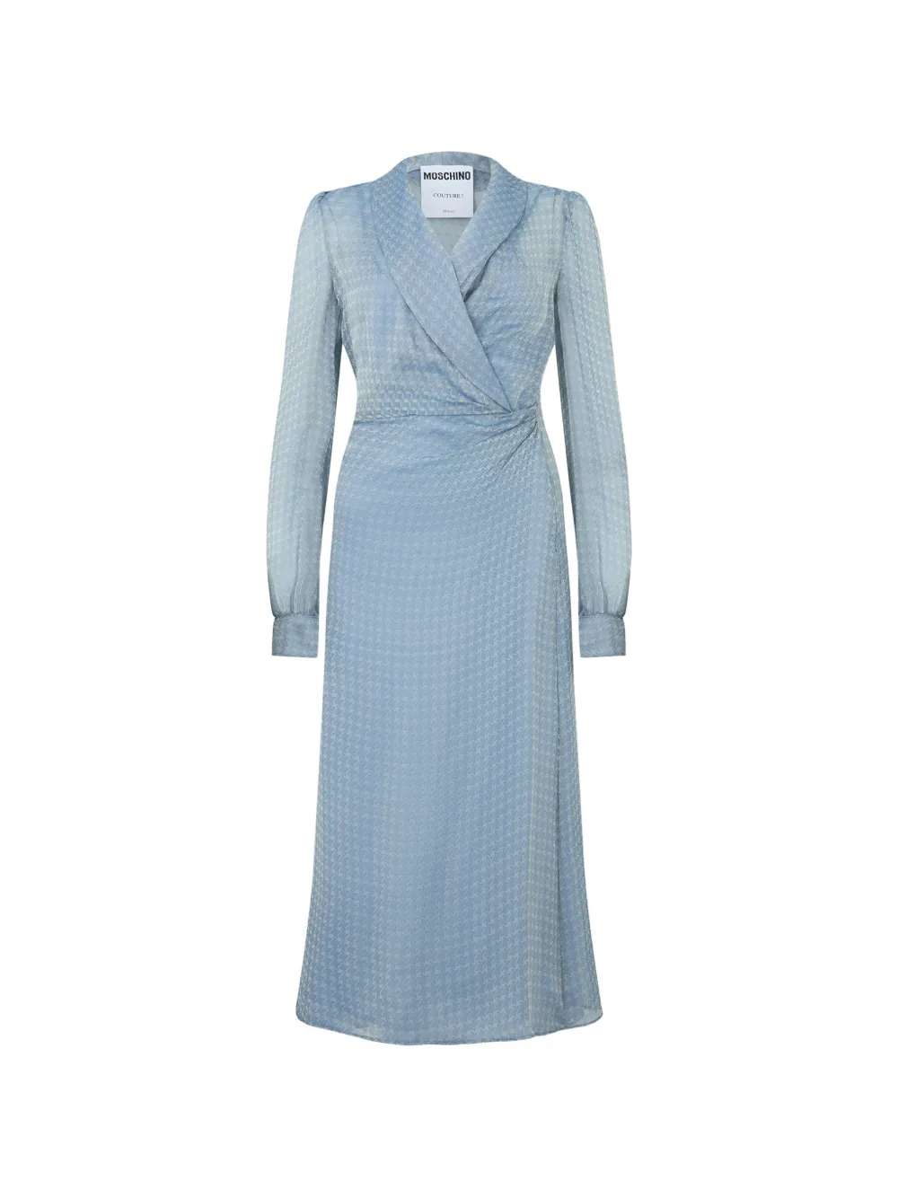 Moschino houndstooth-pattern V-neck maxi dress - Blu