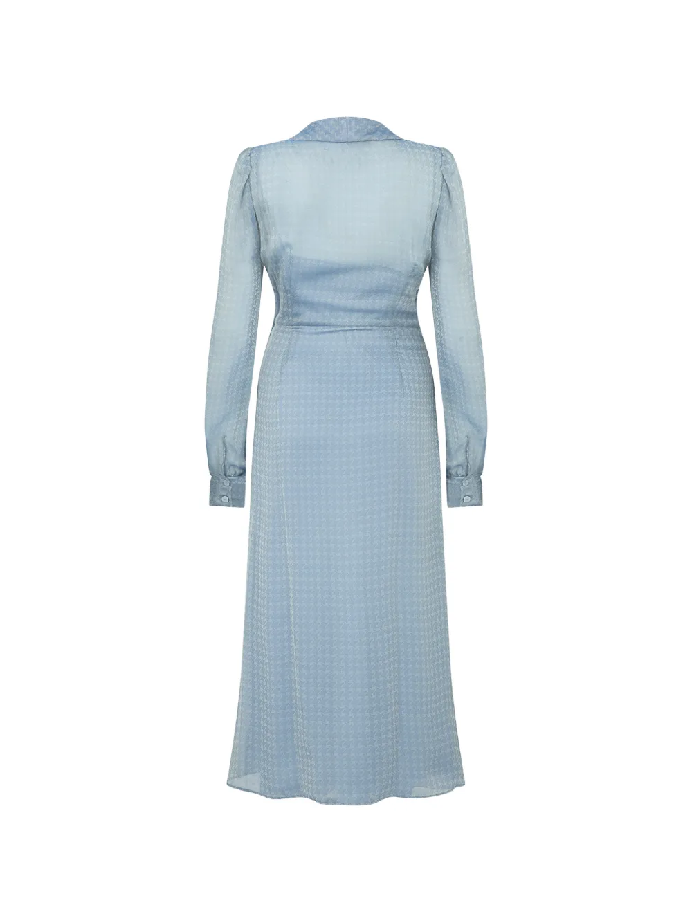 Moschino Maxi-jurk met pied-de-poule print en V-hals Blauw