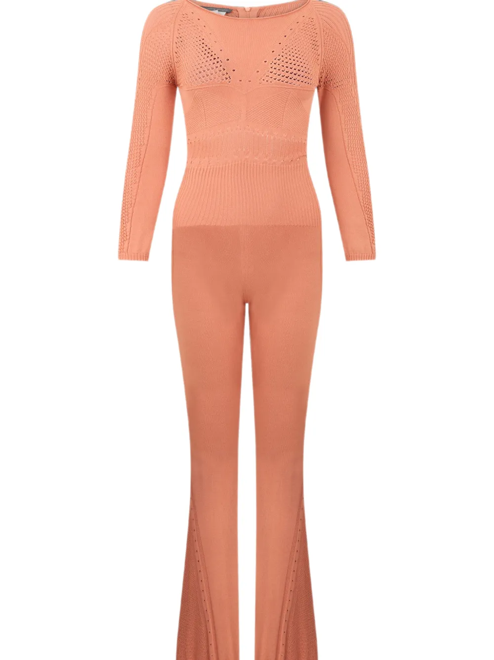 Alberta Ferretti Flared jumpsuit met geperforeerde details Oranje