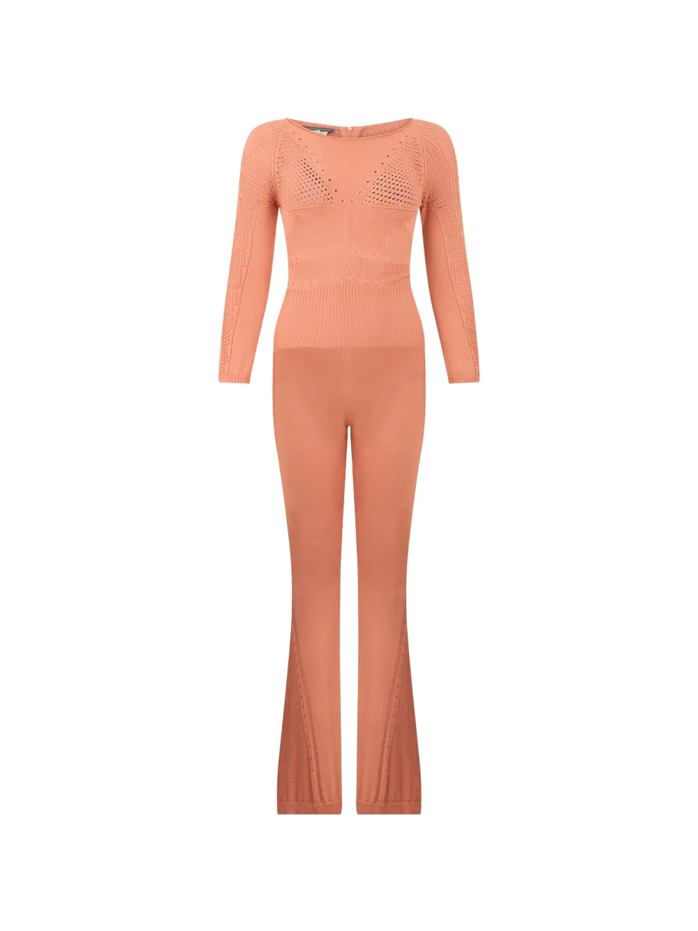 Alberta Ferretti perforated flared jumpsuit - Arancione