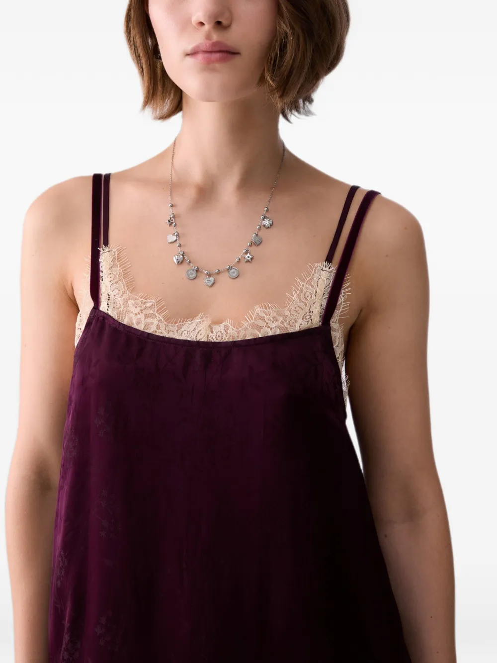 LIU JO Satijnen lingerie-jurk met jacquard Paars