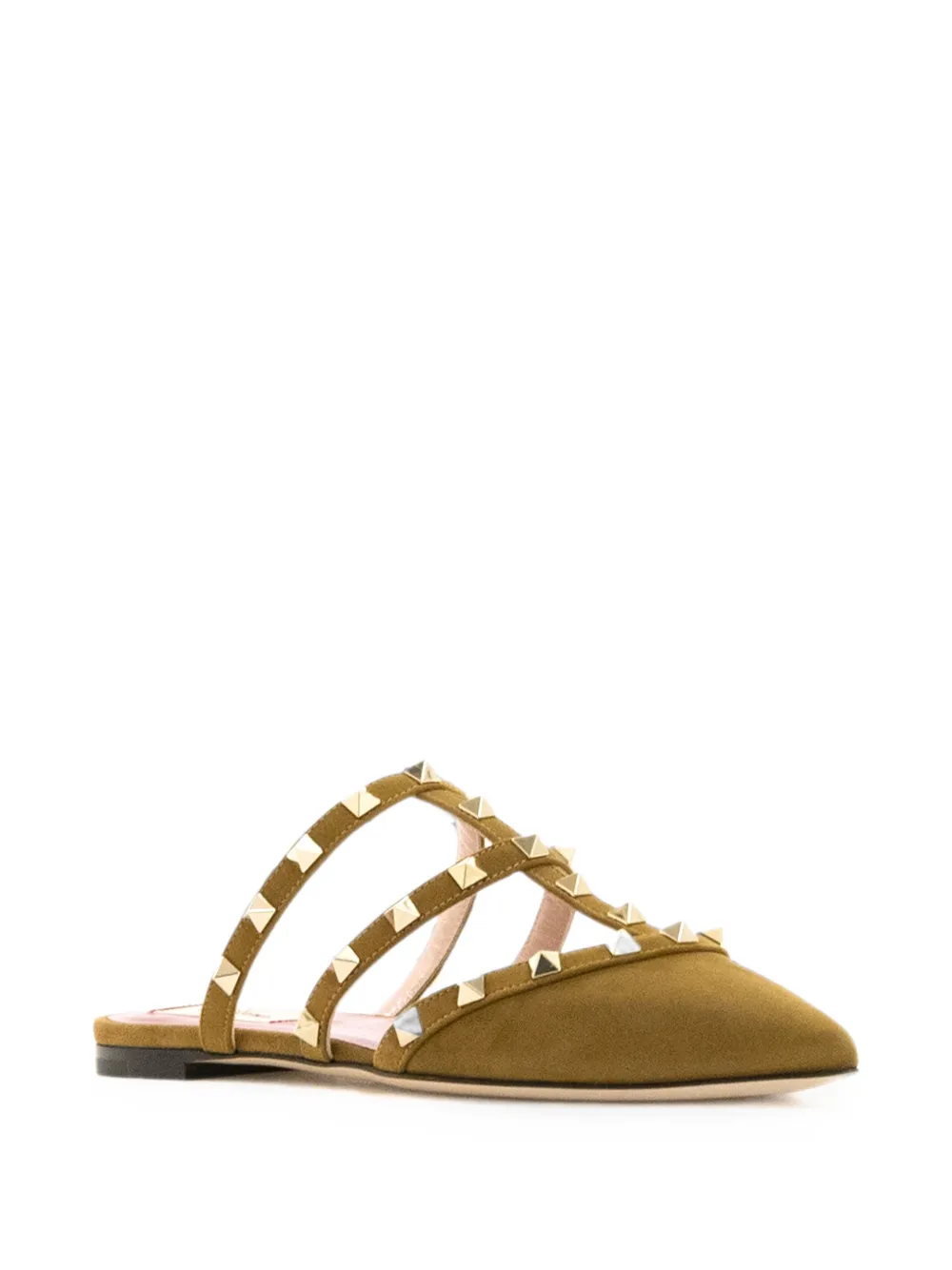 Valentino Garavani Rockstud suede mules Groen