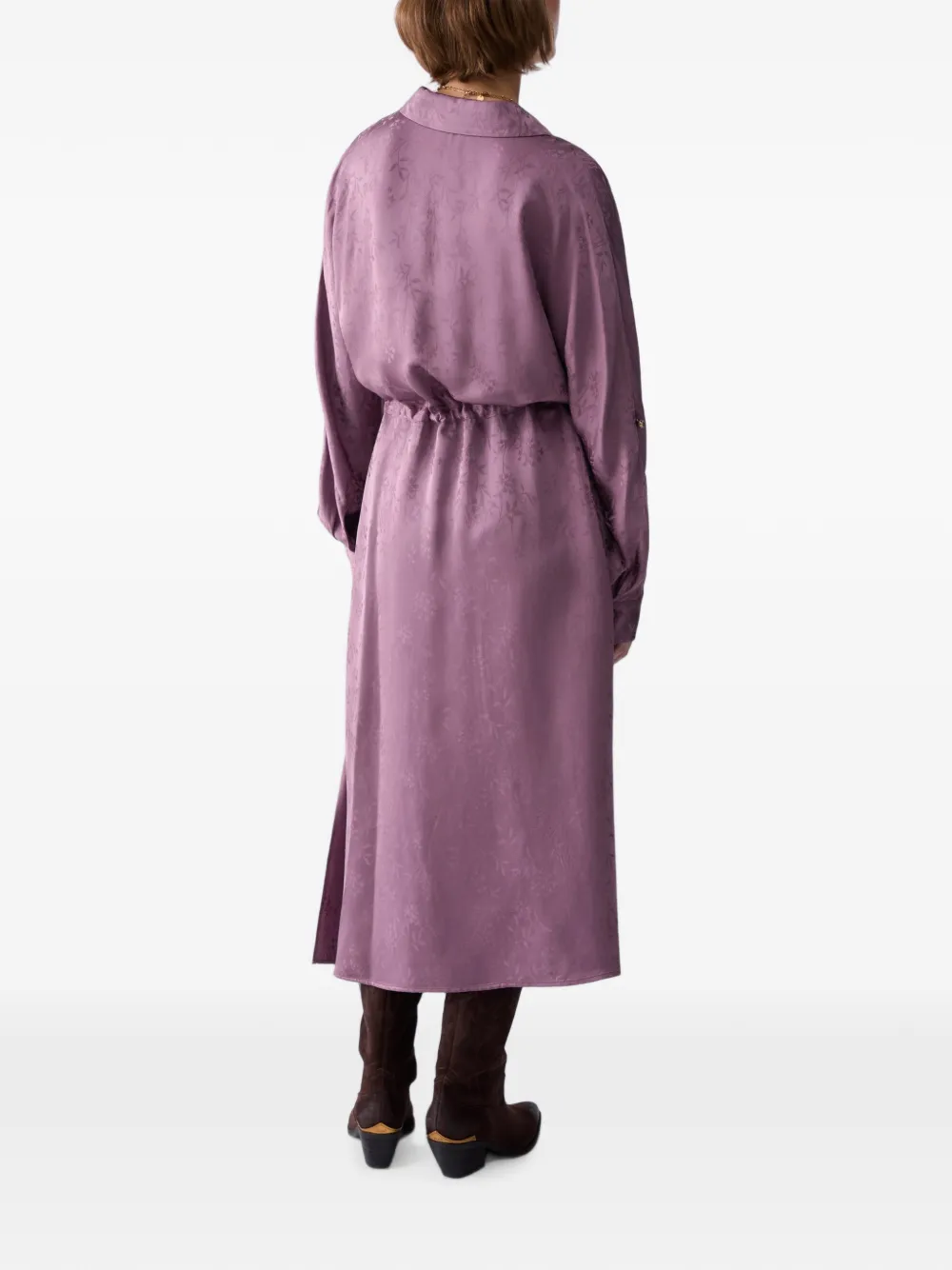 LIU JO Midi-jurk van satijn jacquard Roze