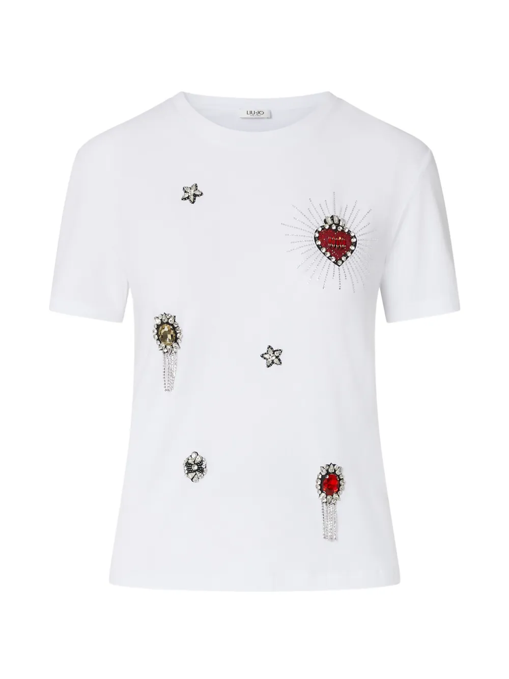 LIU JO T-shirt with jewel embroidery - Bianco