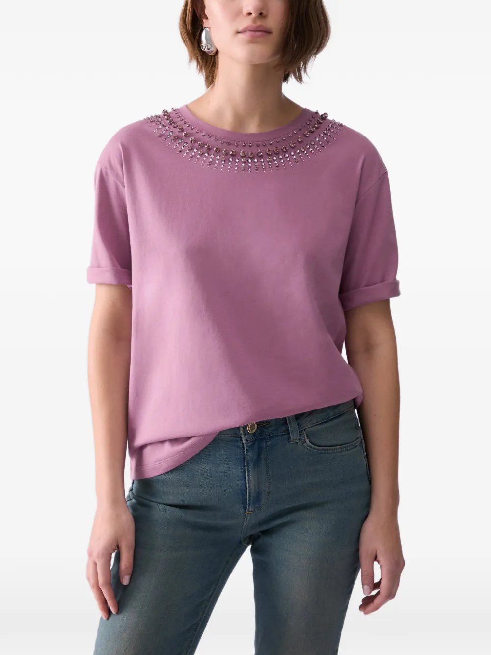 LIU JO T-shirt met borduurwerk Roze