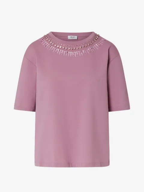 LIU JO playera con joyas bordadas